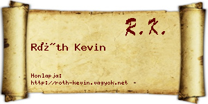 Róth Kevin névjegykártya